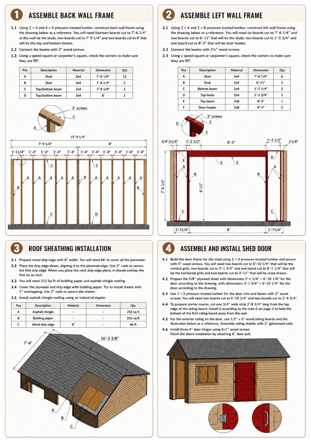 LEGO-style step-by-step shed building instructions