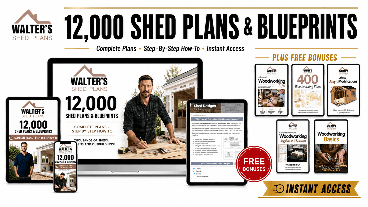 Walter's Shed Plans product mockup