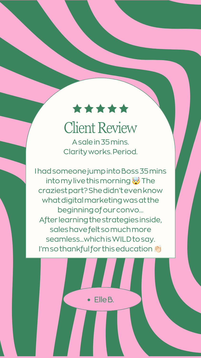 Client testimonial from Elle B, a sale in 35 minutes