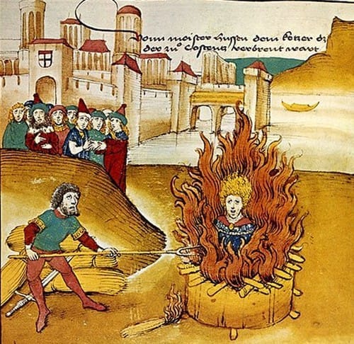 alt="Femmes brûlées vives durant l'inquisition"