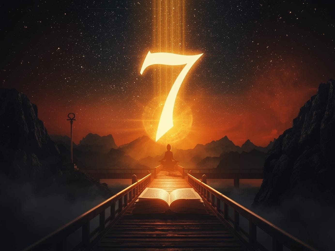 alt="Chiffre 7 lumineux, symbole de mission spirituelle et de transmission, au cœur de la Méthode SNA"