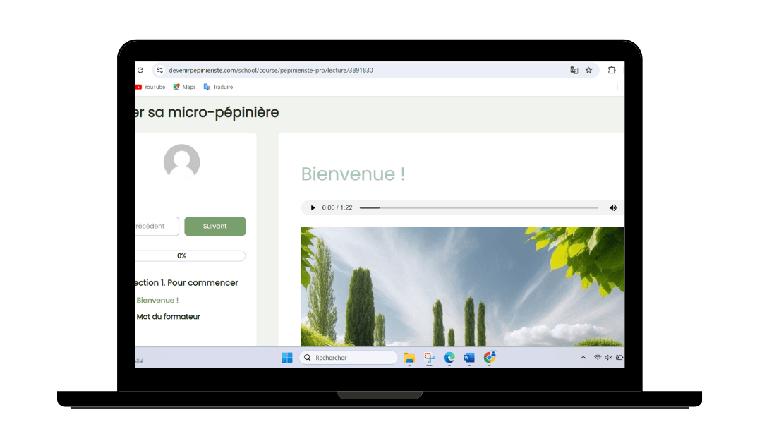 recevoir les premiers chapitres de la formation "Créer sa micro-pépinière", aperçu gratuit formation pépiniériste