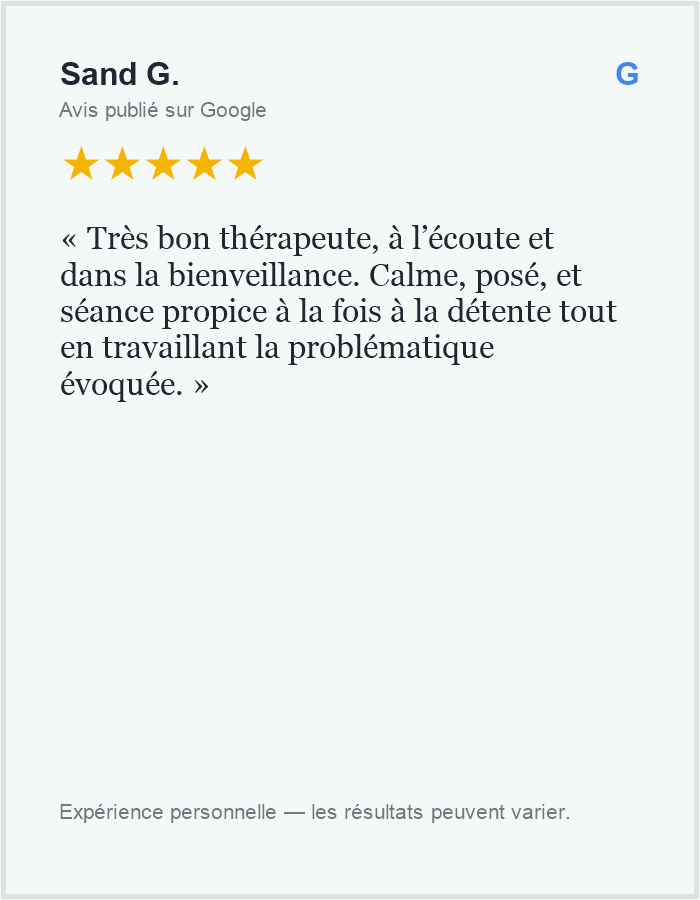 Avis Google de Sand G. sur l’accompagnement de Philippe Librero