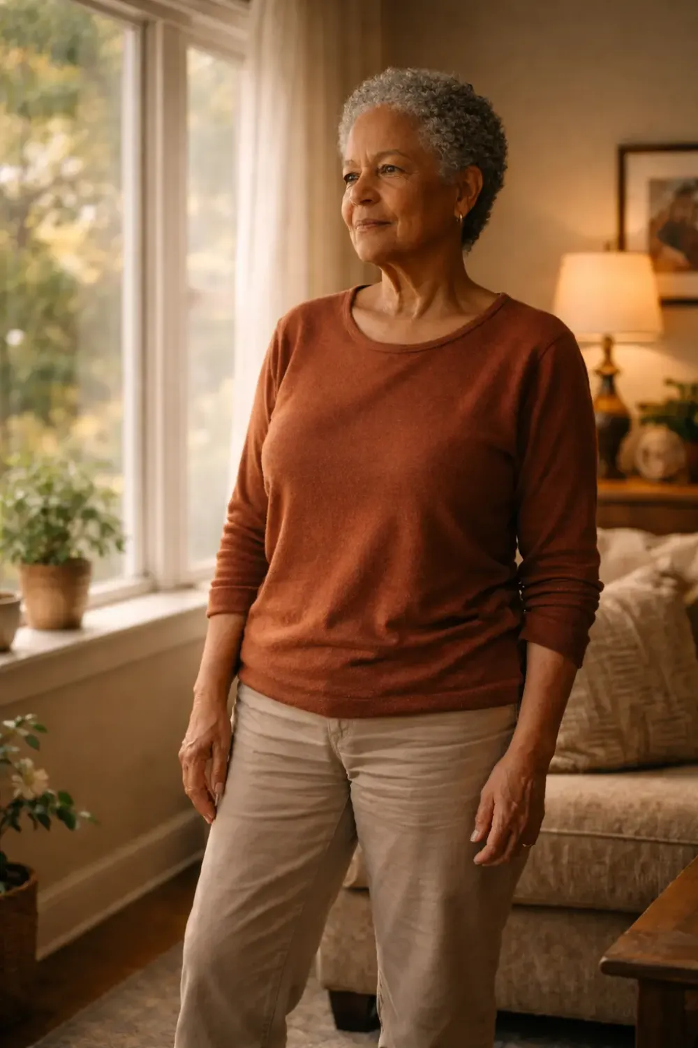 Calm and grounded woman after nervous system reset