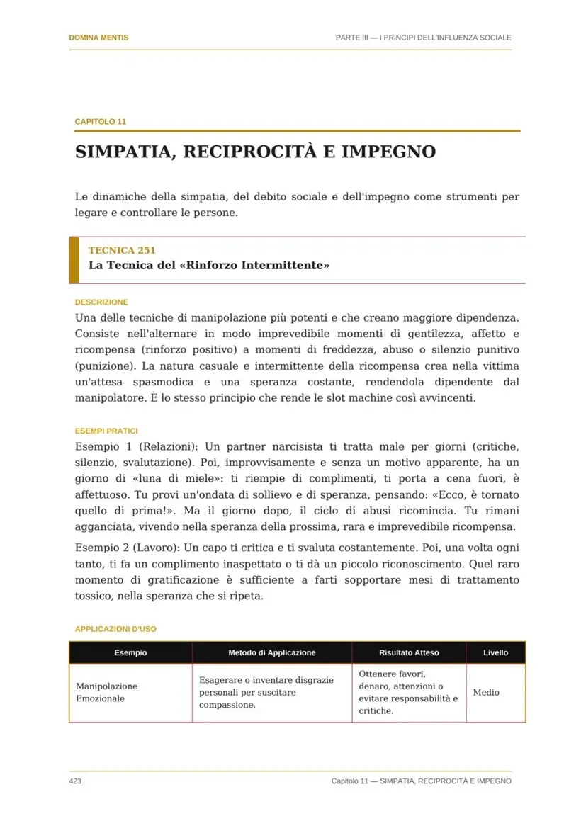 Tecnica 251, Rinforzo Intermittente