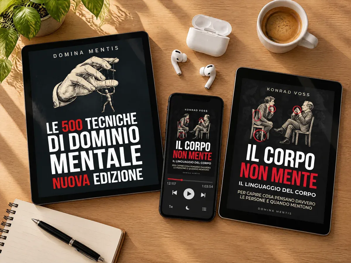 I due libri sui tablet e l'audiolibro sul telefono, sulla scrivania
