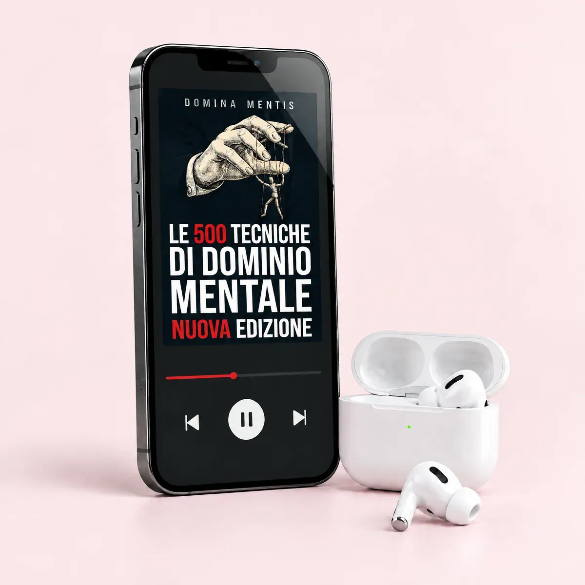 L'audiolibro delle 500 Tecniche sul telefono con gli auricolari