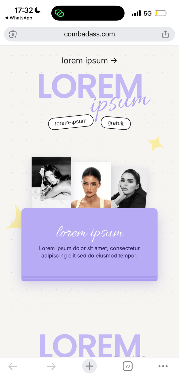 Template page d’inscription