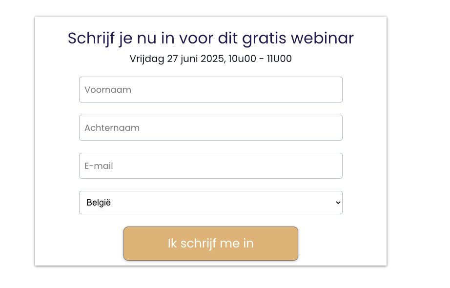 Inschrijfformulier voor gratis webinar