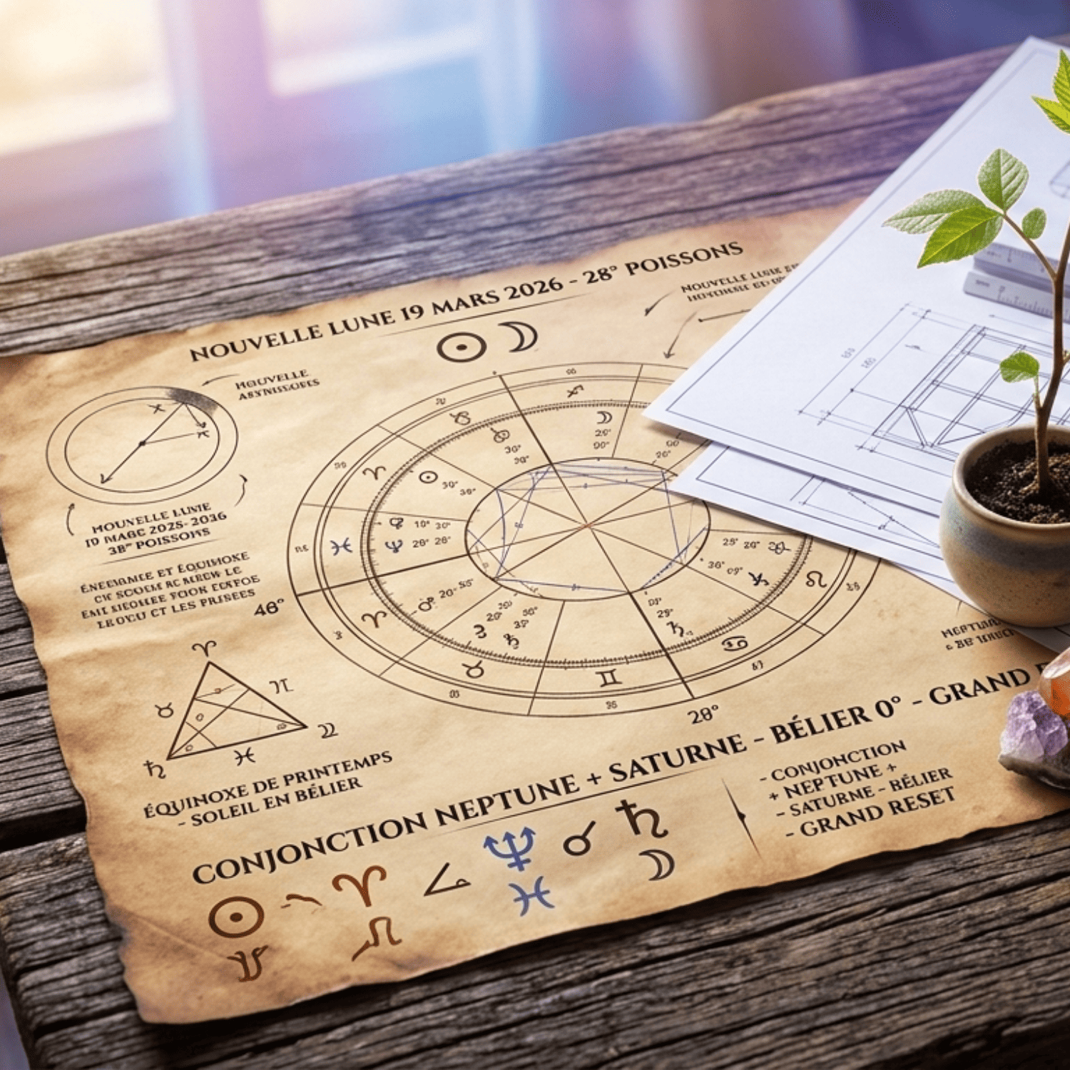 Carte astrale du Printemps 2026 — analyse astrologique de l'équinoxe par Janique Bascle