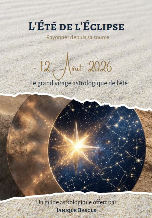 Couverture du guide L'Eté de l'éclipse par Janique Bascle Astrologue