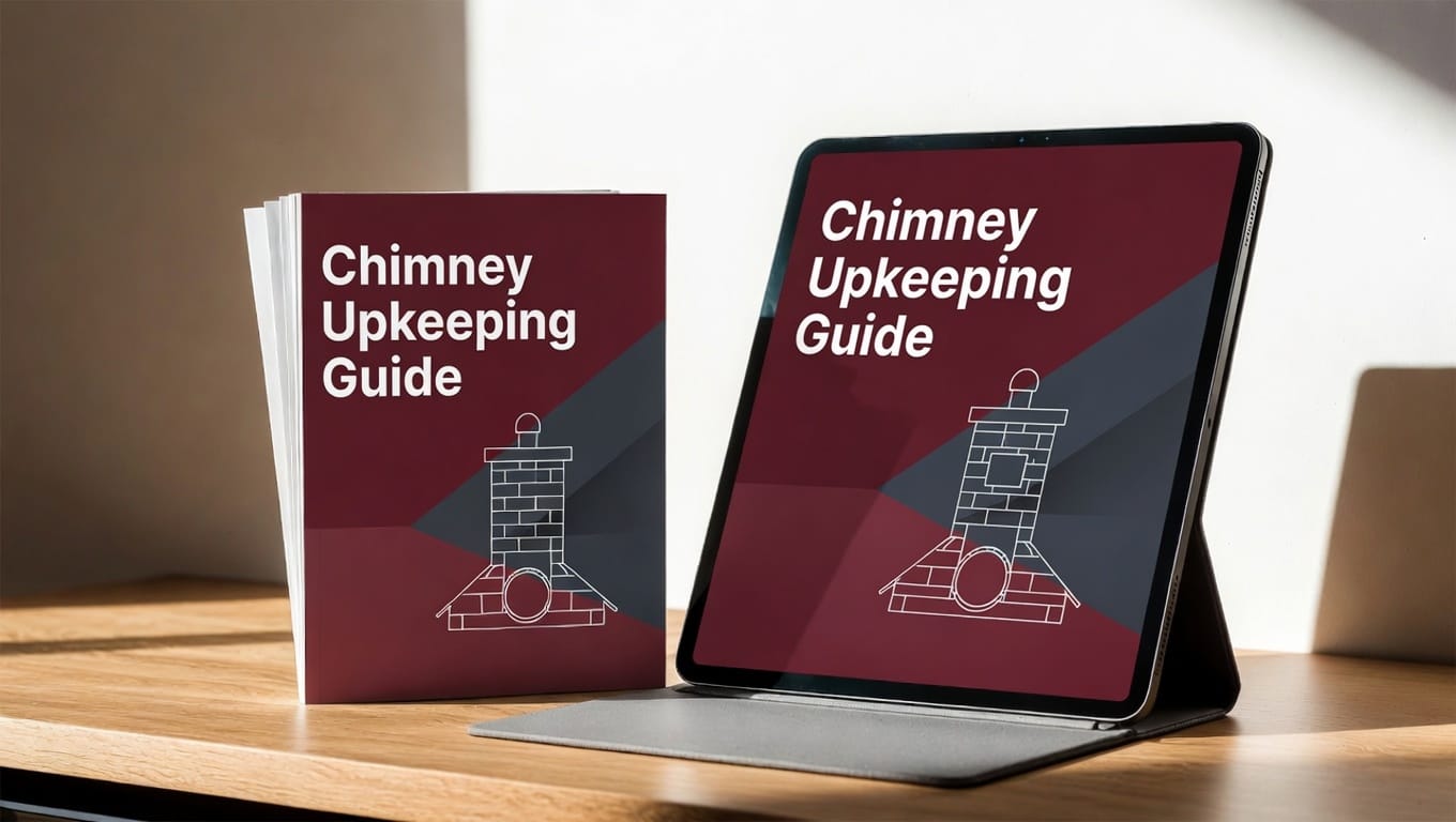 Chimney Upkeeping Guide displayed on tablet