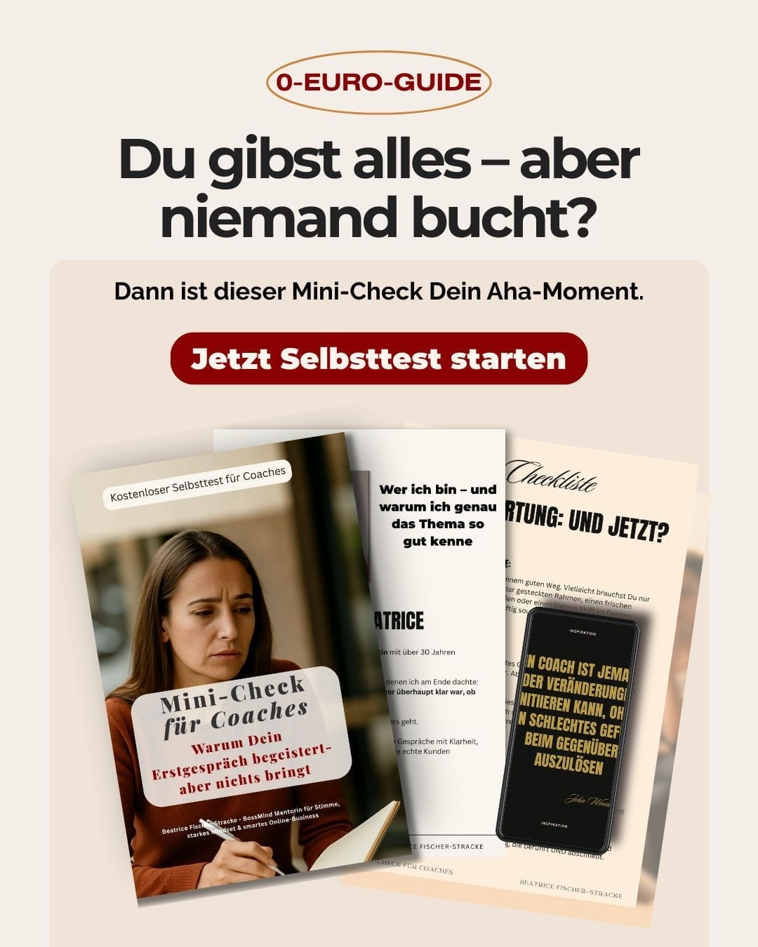 Mini-check für Coaches, die sich nciht verkaufen trauen.