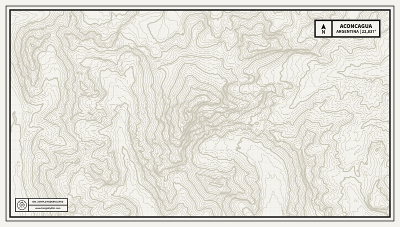 Aconcagua Topography Wallpaper by SML