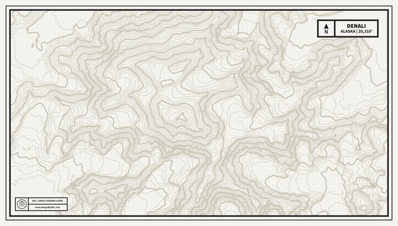 Denali Topography Wallpaper by SML