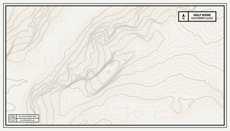 Half Dome Topography Wallpaper by SML