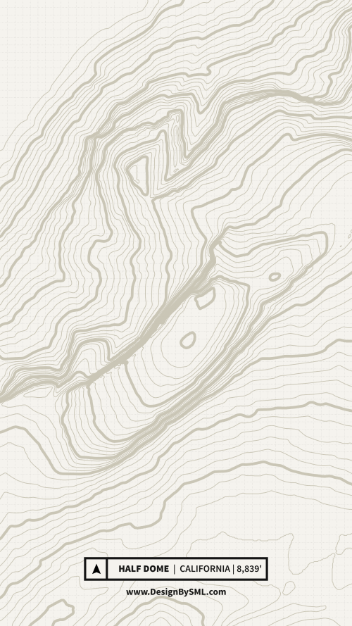 Half Dome Topography Wallpaper by SML