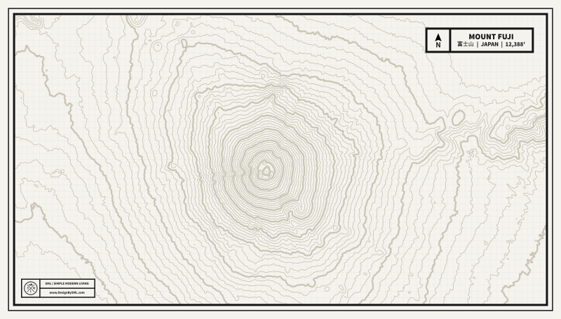 Mount Fuji Topography Wallpaper by SML