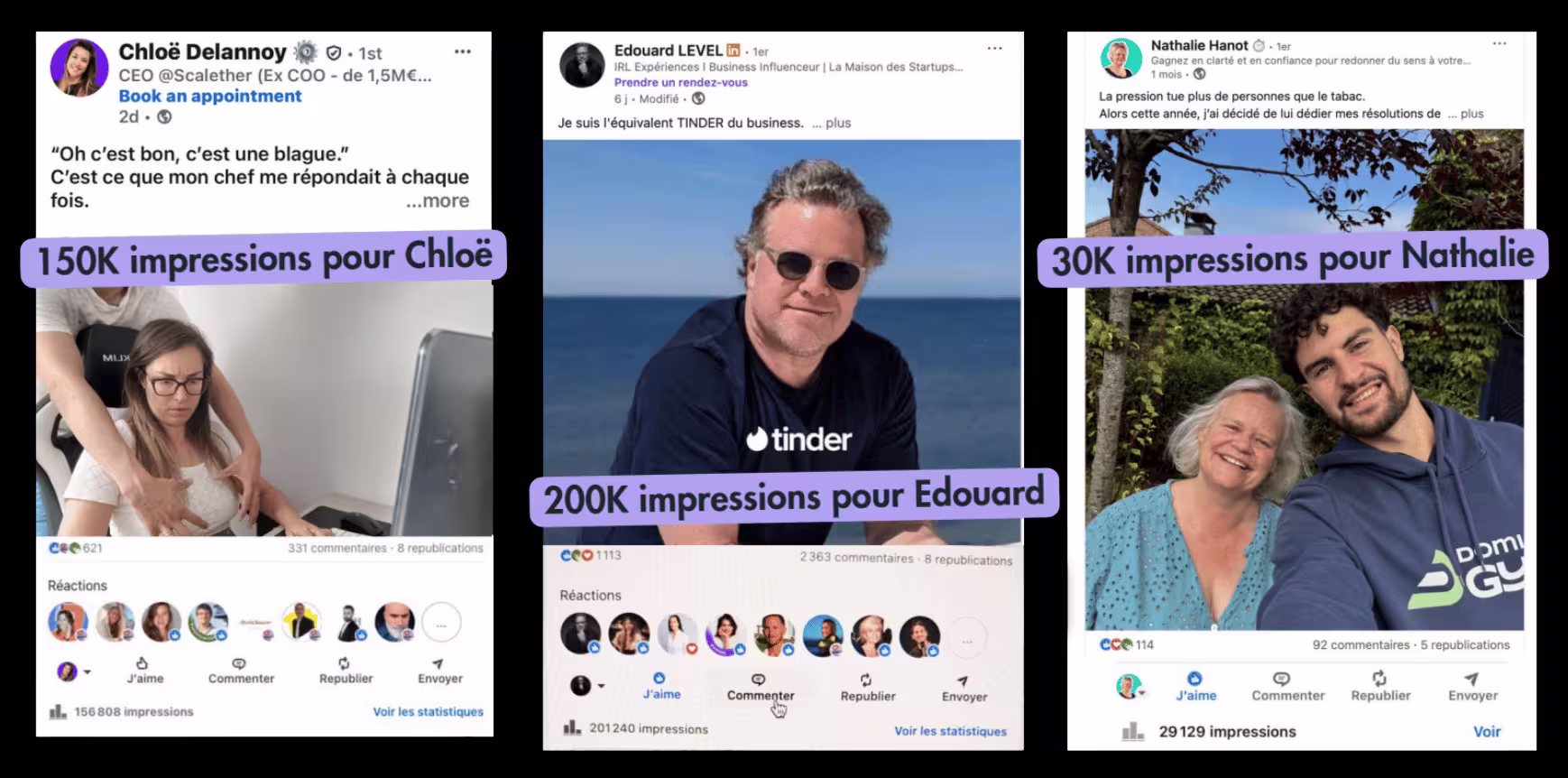 Résultats posts linkedin