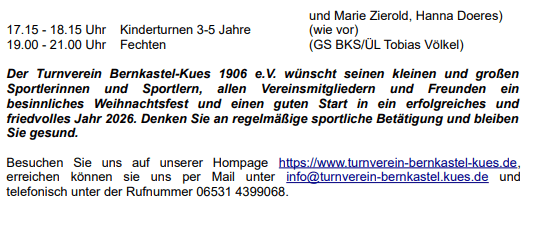 ERINNERUNG - Einladung zur Jahreshauptversammlung