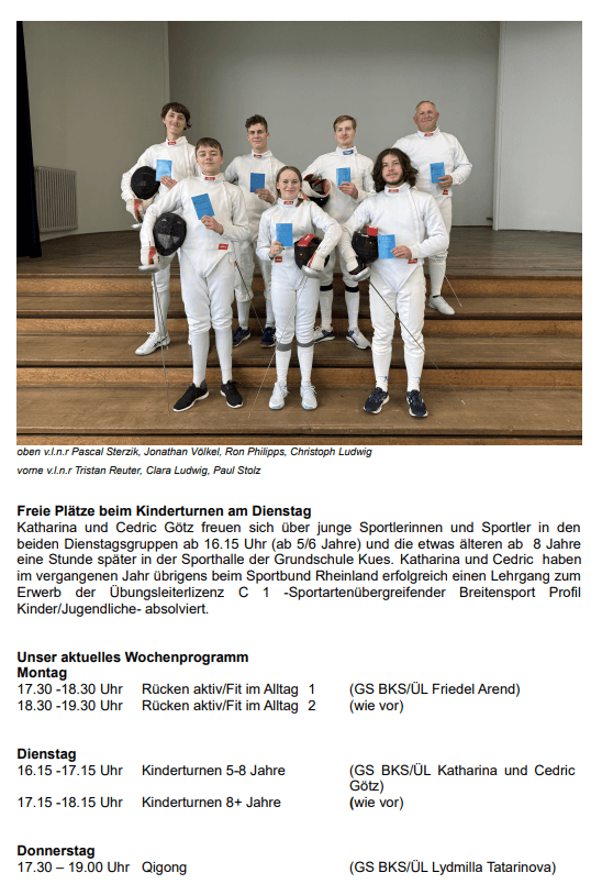 Erfolgreiche Fechtpass-Prüfung in Trier stärkt regionale Zusammenarbeit