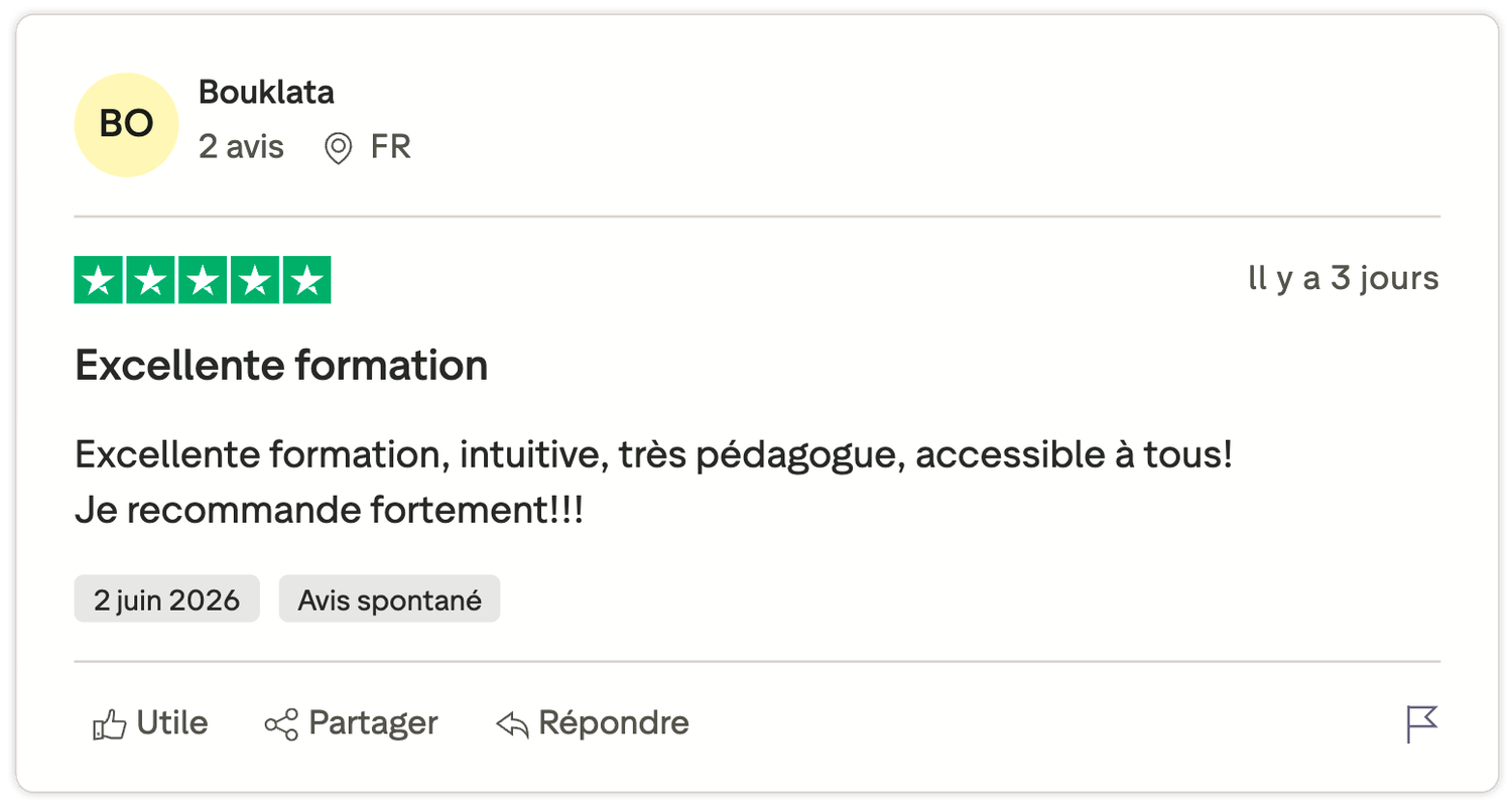 Avis client vérifié