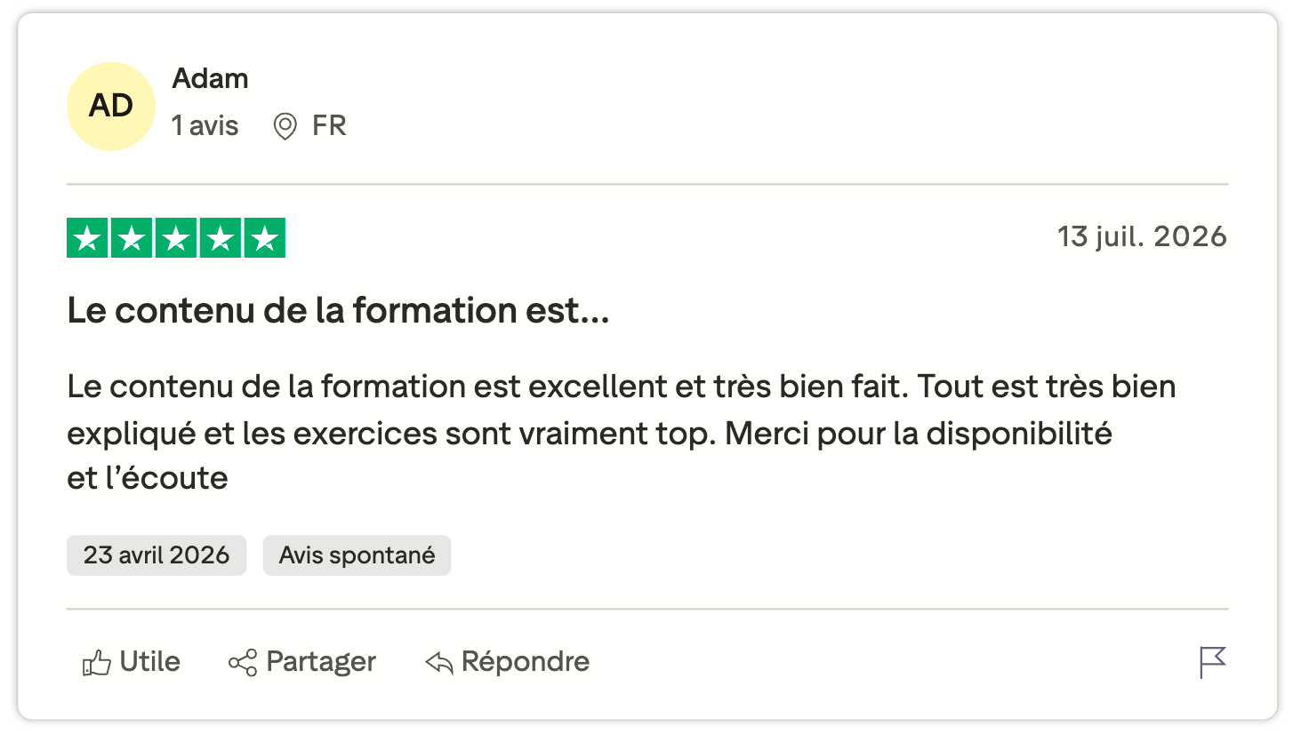 Avis client vérifié