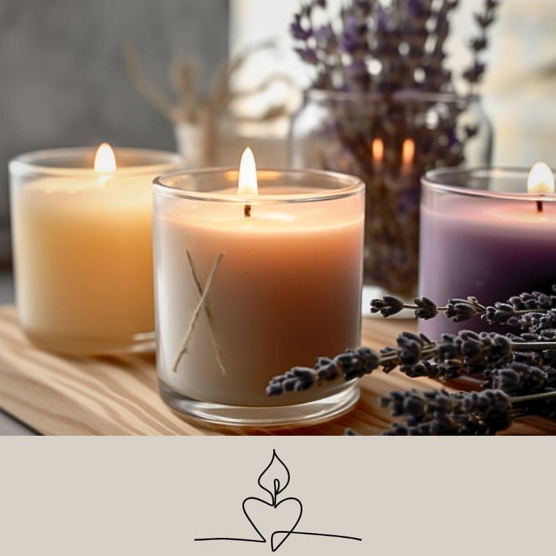Candles and lavender to induce a calm atmosphere