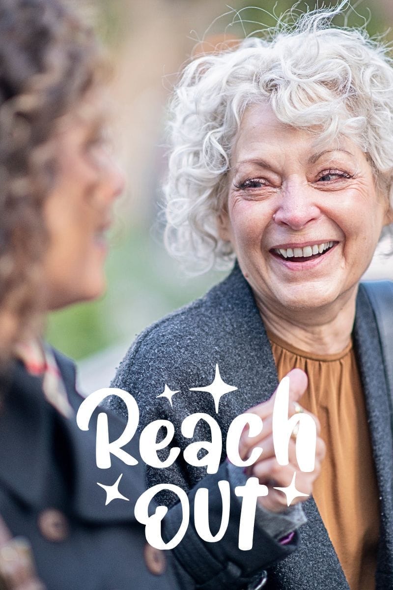 Reach out: midlife woman talking to other woman