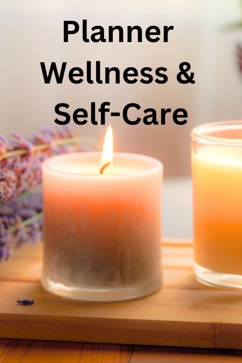 Wellness and self-care planner: candles in calm atmosphere