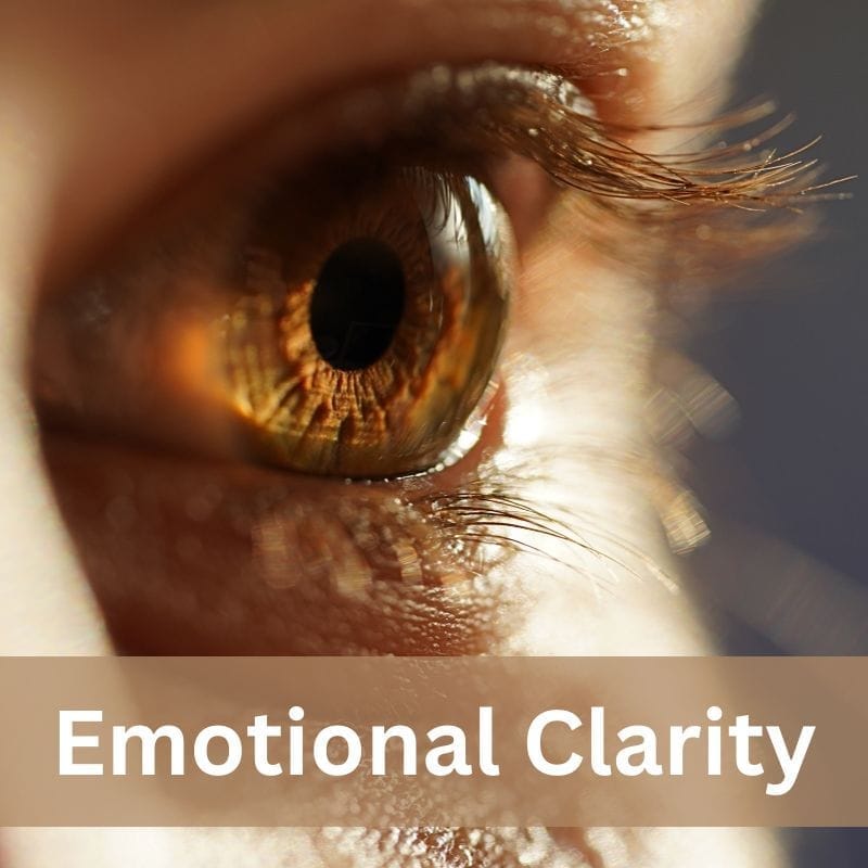 Close-up eye - representing: emotional clarity
