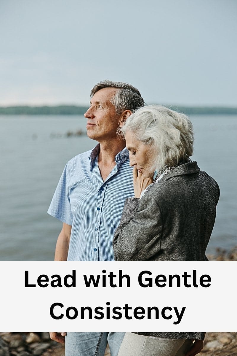 Woman gently touching husband - rediscovering touch