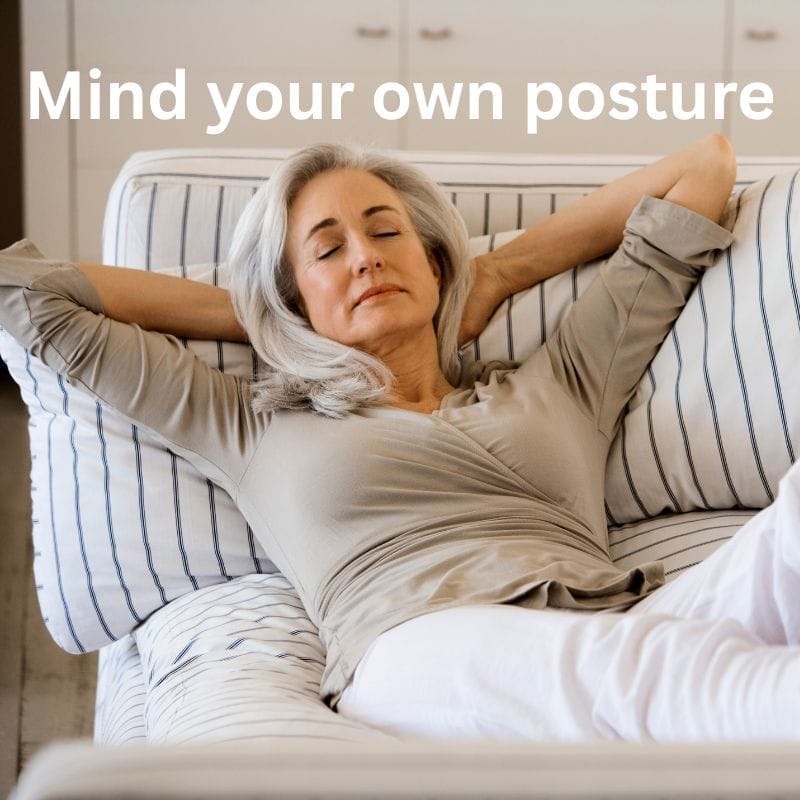 Woman lying relaxed on sofa - mind your own posture in body language