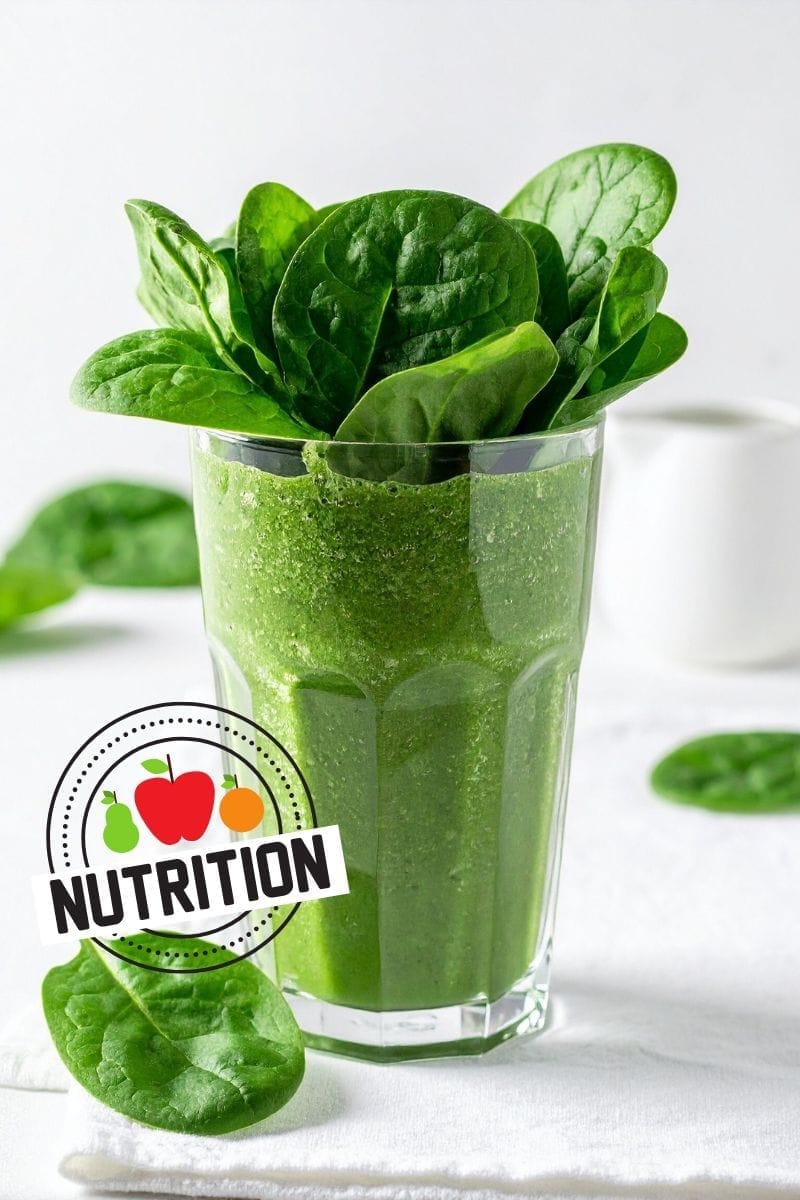 Nutritious green smoothie with spinach
