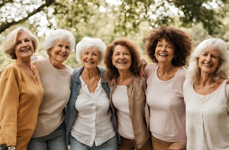  a group of women standing together smiling - building friendships