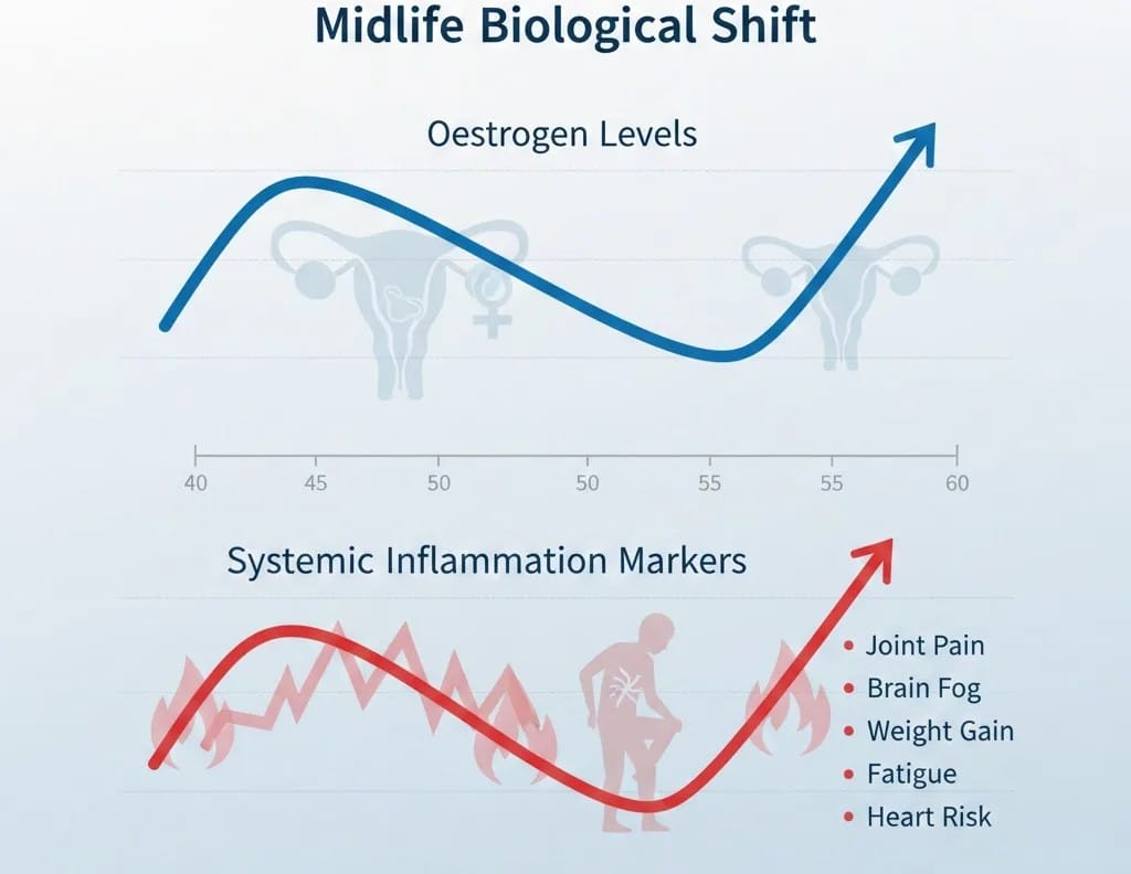 Oestregen levels and the rise of inflammation in women over 50
