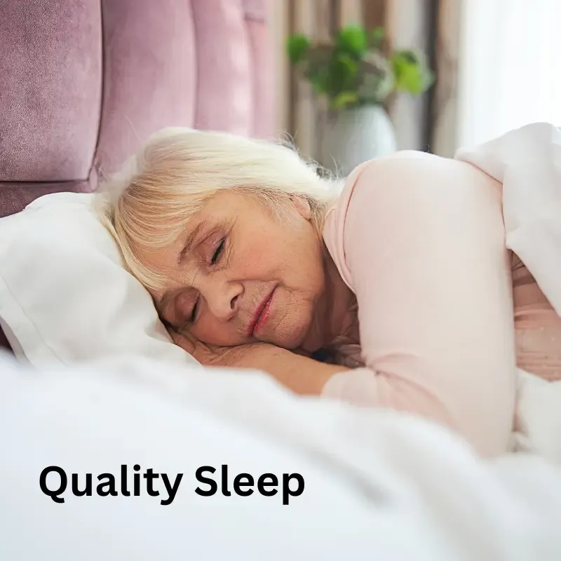 A woman over 50 enjoying deep, restorative sleep, which is essential for resetting the Vagus nerve and metabolic health.