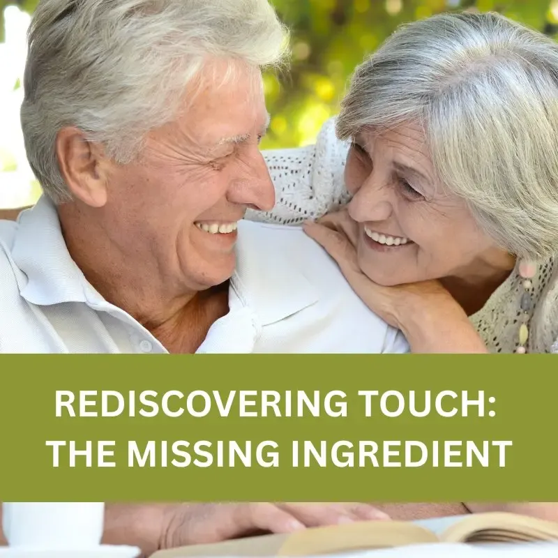 A mature couple embracing to show the importance of physical touch and intimacy in midlife