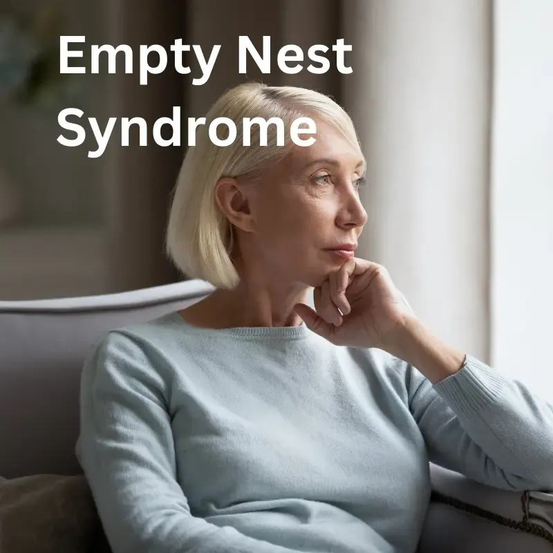 A woman in a quiet house, learning how to manage the emotional challenges of empty nest syndrome.
