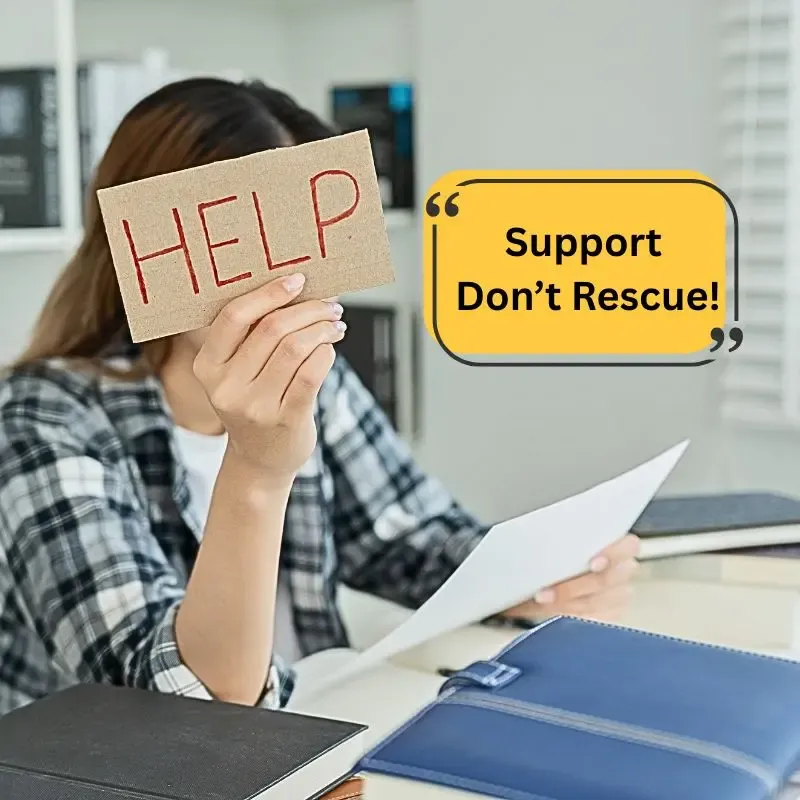 A mother offering calm support to a young adult child without overextending her own boundaries.