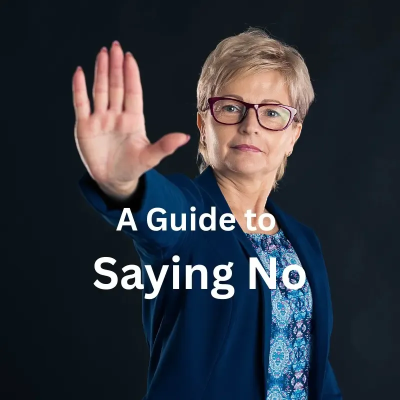 An empowered woman over 50 setting boundaries and learning to say no to protect her peace