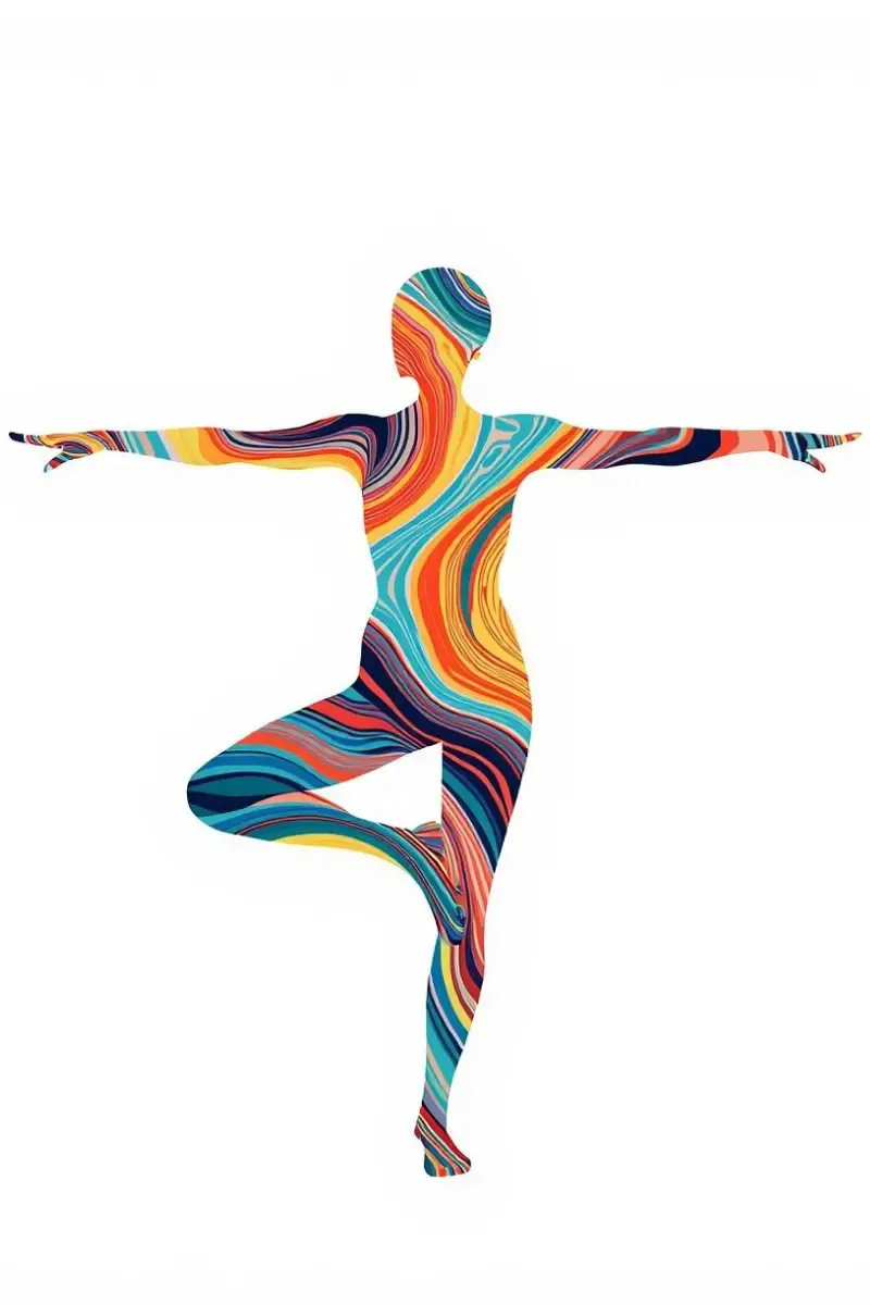 A woman over 50 practicing a single-leg balance exercise to reduce menopause anxiety and improve brain health through neuroplasticity.