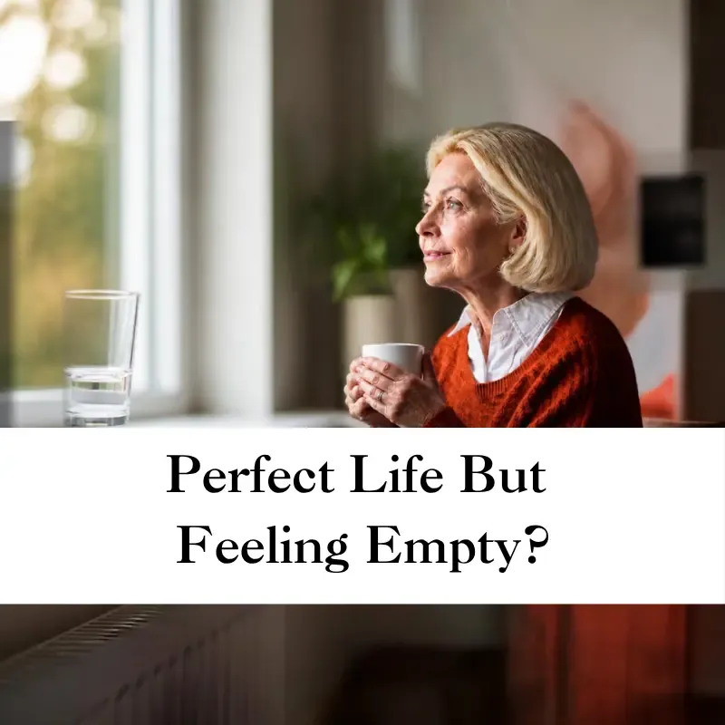 A woman reflecting on life fulfillment as an empty nester