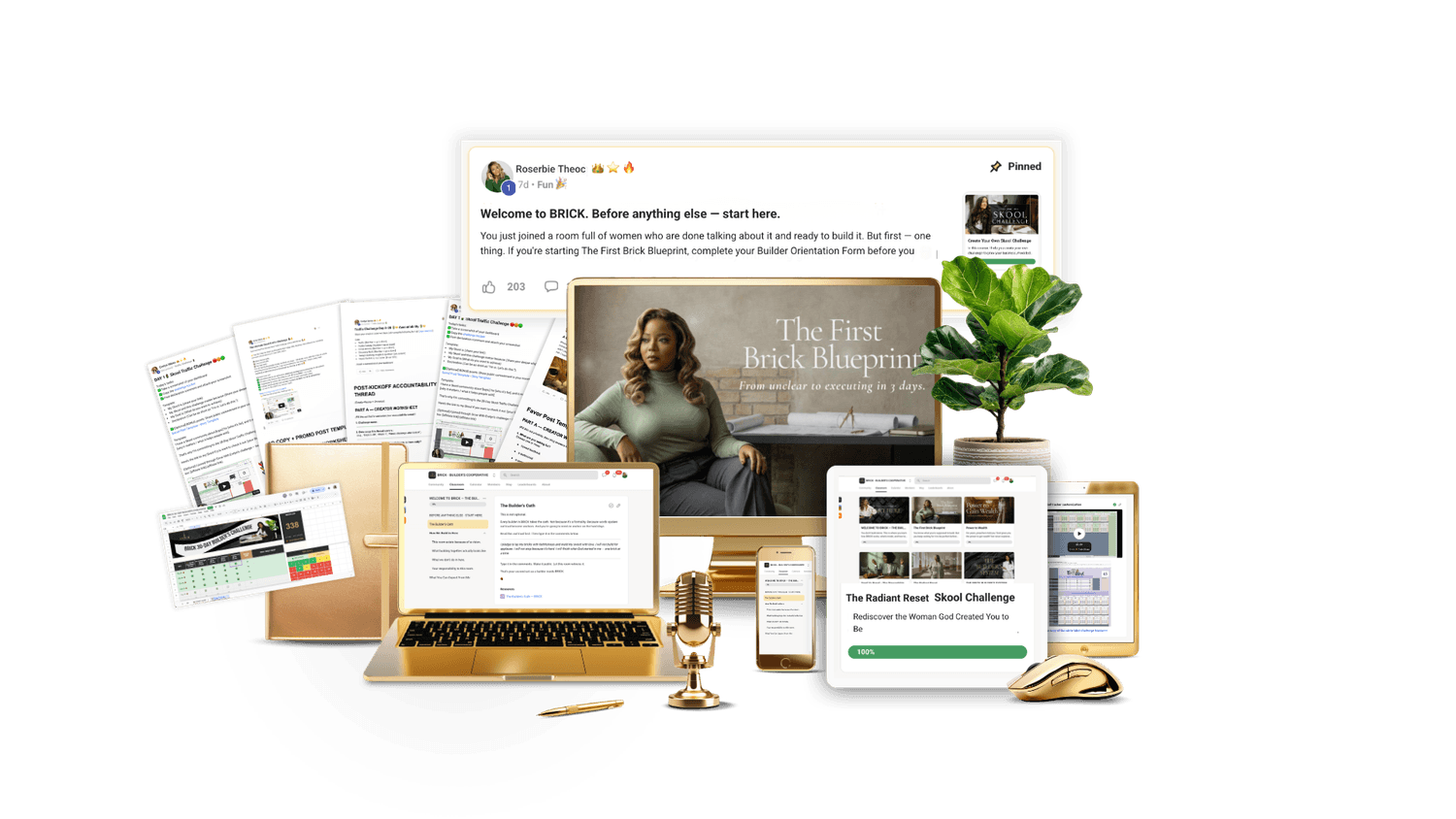 Everything inside BRICK - courses, community, working sessions, Barter Board
