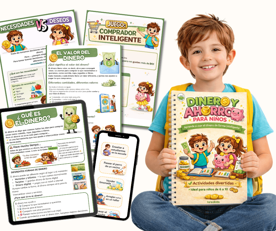 Material educativo sobre ahorro para niños