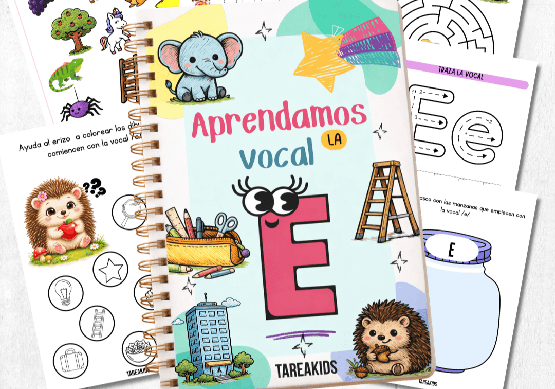 Actividades con la vocal E para niños (PDF gratis para imprimir)