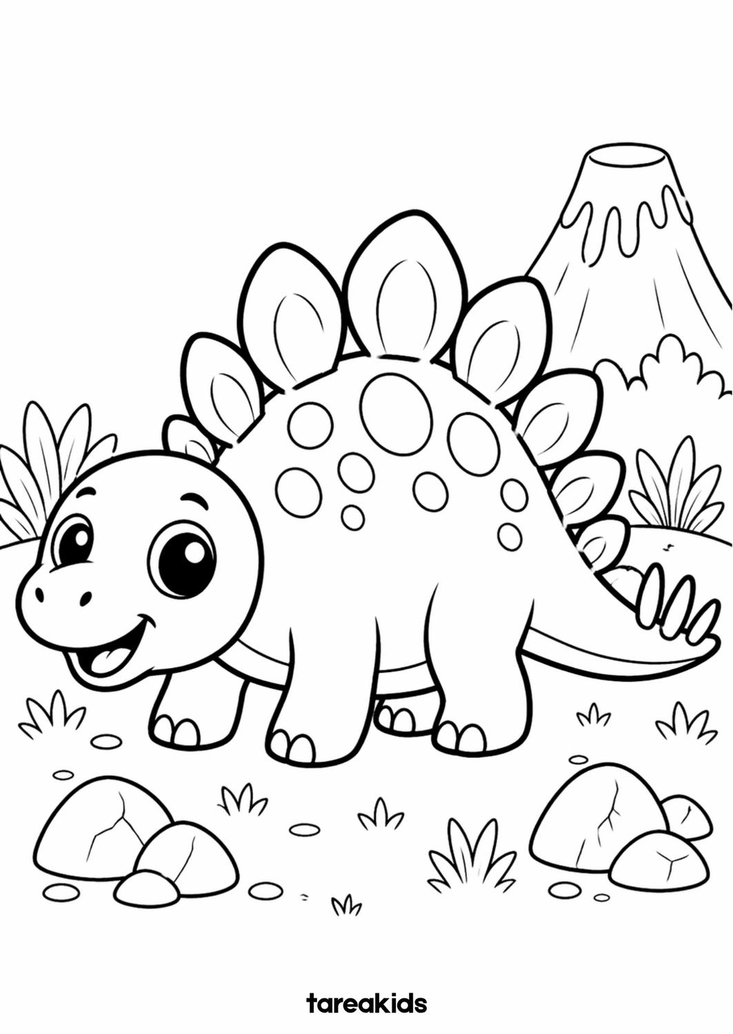 stegosaurus para colorear niños dibujo facil dinosaurio