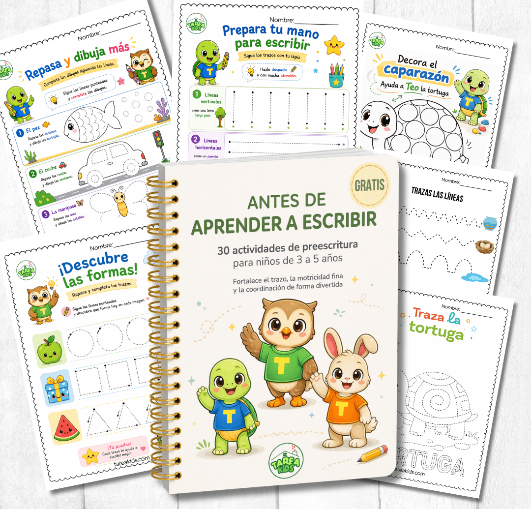30 actividades de preescritura para niños de preescolar, para trazar y preparar la mano para escribir 