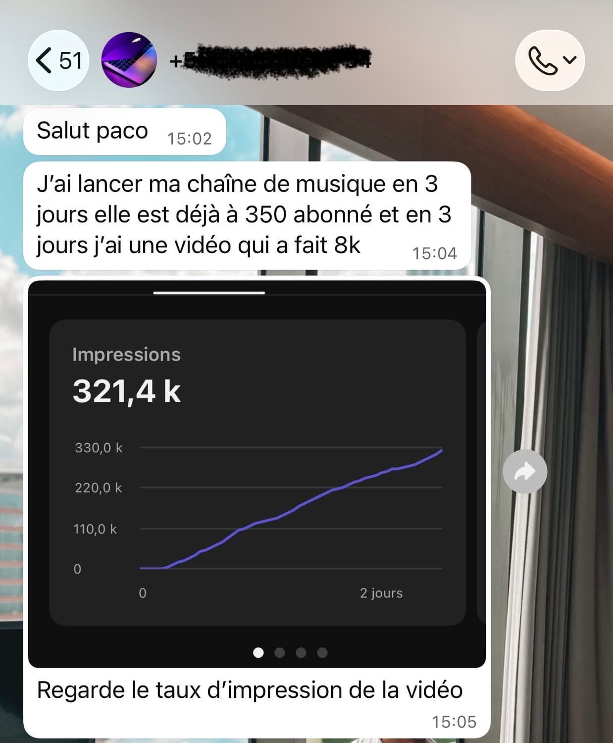 Capture d'écran des revenus générés grâce à Liberty YouTube IA - témoignage élève