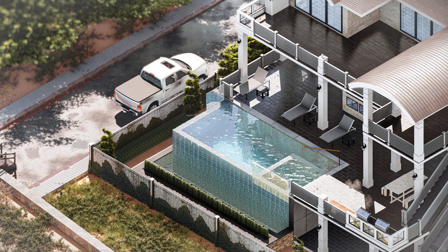 Aerial pool visualization